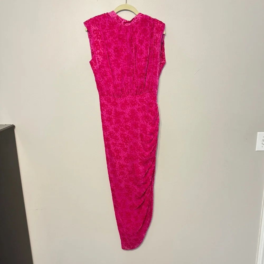 VERONICA BEARD Kendall Velvet Burnout Asymmetrical Dress - Picture 3 of 13